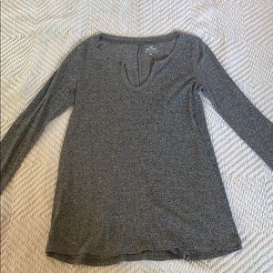 Ribbed Gray Sweater-Like Long Sleeve